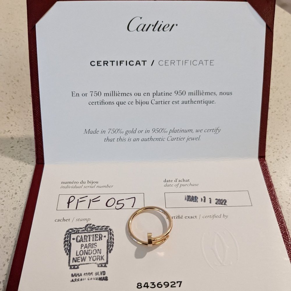 Cartier 18K Rose Gold Juste Un Clou Small Ring Size 52 6